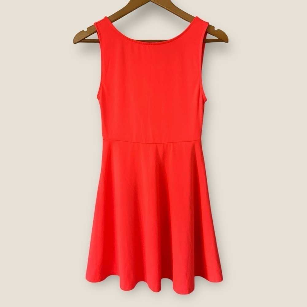 H&M Neon Pink Orange Skater Dress